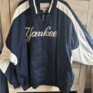 Majestic Navy and White Yankees Jacket